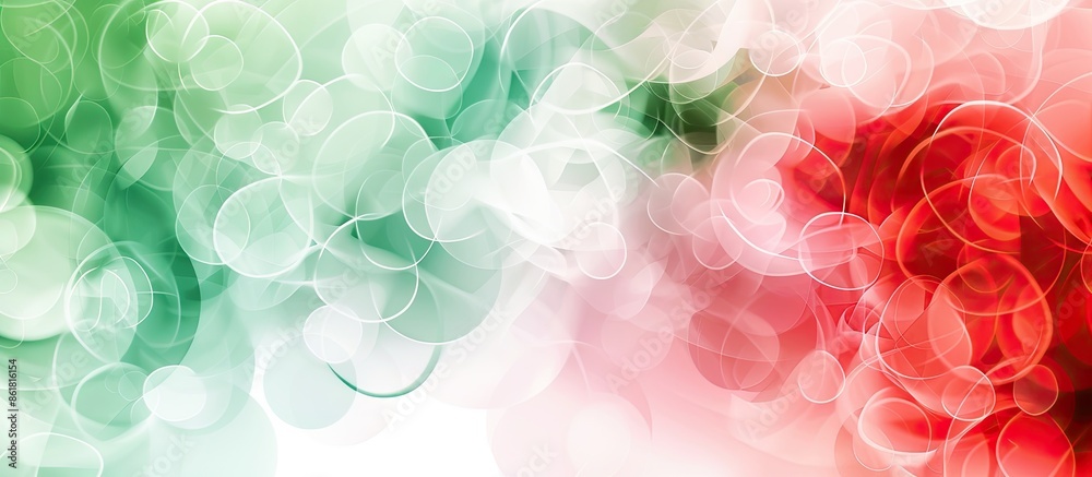 Fototapete soft focus red and green circles create an abstract background with copy space image.
