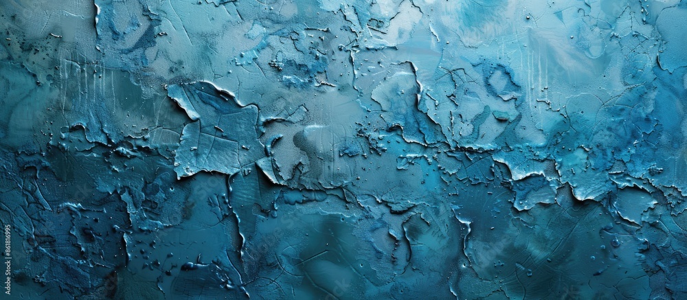 Poster Blue decorative plaster or concrete texture creating an abstract grunge background suitable for design with copy space image.