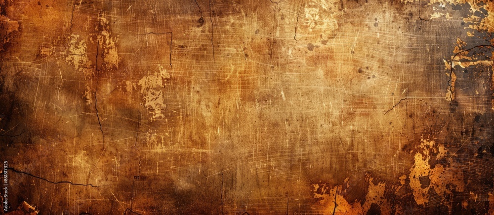 Aufkleber Grunge texture on a brown canvas with copy space image.