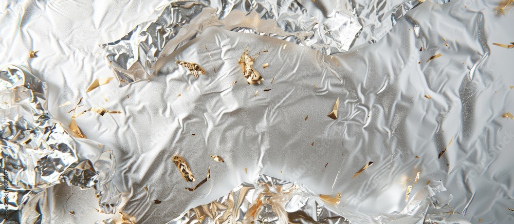Poster Top view of a blank foil package against a light background with copy space image.