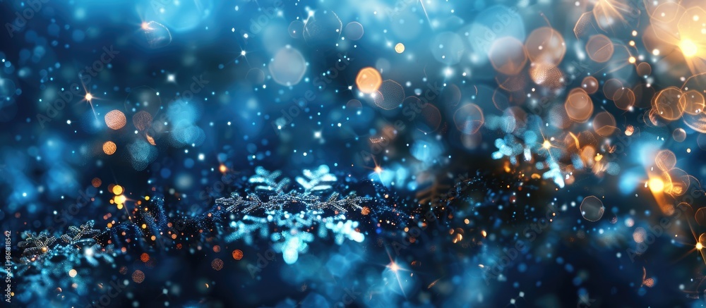 Poster abstract christmas background with snowflakes, ideal as a copy space image.