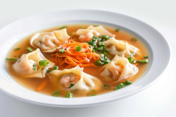 Delicious Chicken Broth Carrot-Ginger Wonton Soup