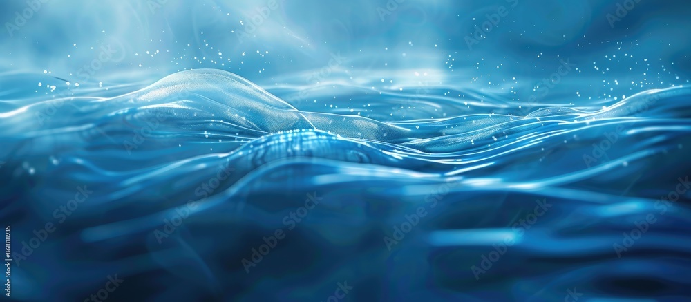 Poster blue modern website template with a trendy abstract design. natural background blur provides ample c