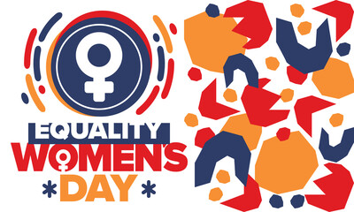 Women's Equality Day in United States. Female holiday, celebrated annually in August 26. Women right history month. Feminism concept. Poster, greeting card, banner and background. Vector illustration