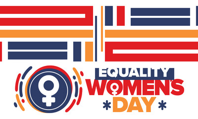 Women's Equality Day in United States. Female holiday, celebrated annually in August 26. Women right history month. Feminism concept. Poster, greeting card, banner and background. Vector illustration