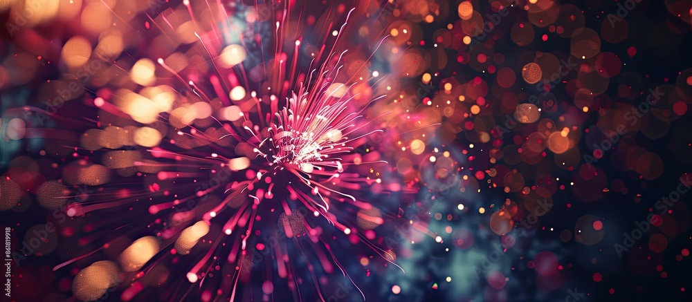 Leinwandbilder new year fireworks create an abstract holiday background with copy space for added text or images.
