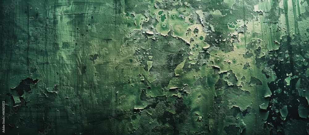 Poster Copy space image of a textured green wall with a grungy appearance.