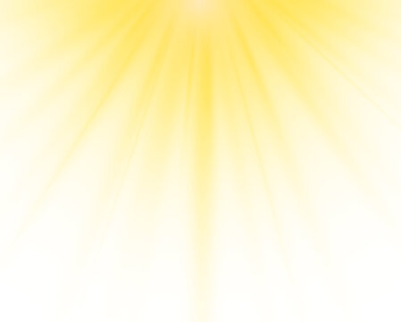 Sun light with glare. Golden flash png. Sun rays png. Vector illustration for perfect effect with sparkles.	
