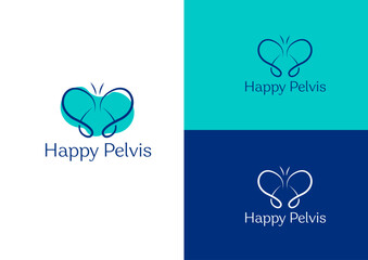 pelvis butterfly logo design concept