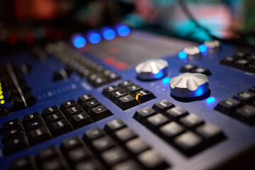 Audio Mixing Console in a Recording Studio with advanced sound production capabilities