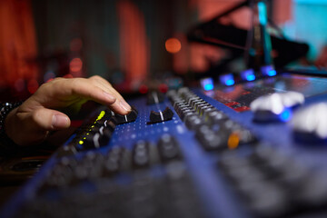 Audio Mixing Console in a Recording Studio with advanced sound production capabilities