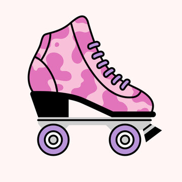 recommend clip art: Roller skates vector illustration. Sport and disco. Retro fashion style.