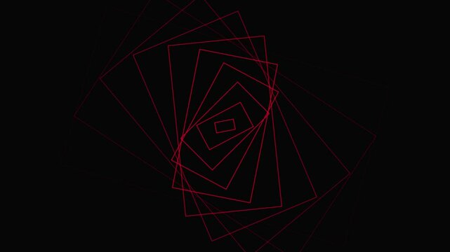 rectangle waves. Looping neon circle 4k black background animation.