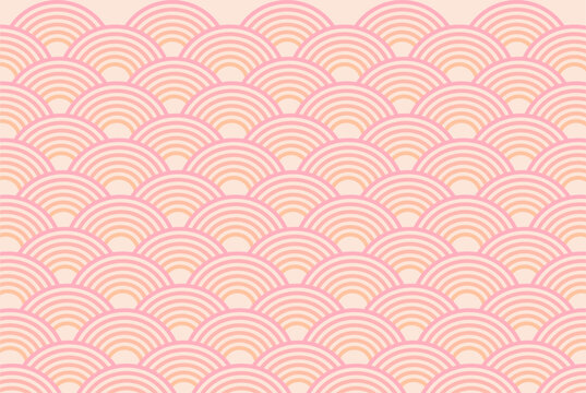 Calm soft pink pattern background of scales or waves