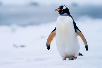 Fototapeta premium Penguin in the iceland, Discovering Penguins in Iceland, A Unique Wildlife Adventure, Exploring Iceland's Unexpected Penguin Sightings in 2024