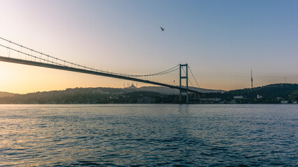 The bridge on the Bosphorus strait early in the morning in Istanbul