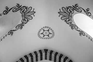 The ornated ceiling of the Egyptian bazaar in Istanbul