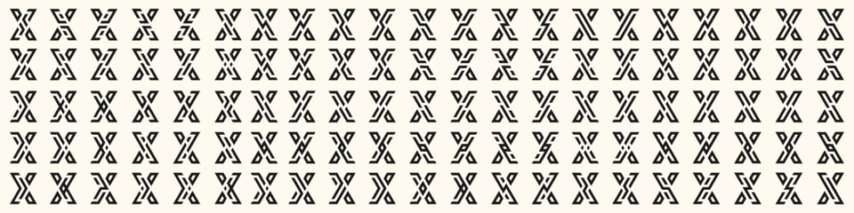 Mega collection letter x logo design. modern logotype x design with black color. vector illustration