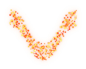 Glittering circles' curve particle. 3d rendering.	