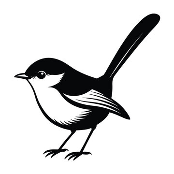 recommend clip art: Fairy Wren Silhouette Artistic Nature Design