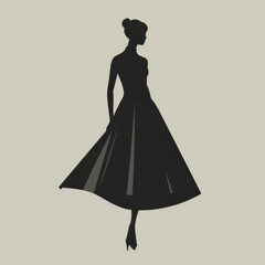 Fototapeta premium Simple illustration of a womans dress in modern classic style, combining contemporary elegance with timeless fashion