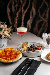 cocktail snacks. an aperitif for cocktails. cocktail bar menu