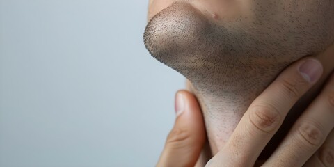 Obraz premium Common colds often lead to pain and dryness in the throat when swallowing. Concept Sore Throat, Common Cold, Painful Swallowing, Dry Throat