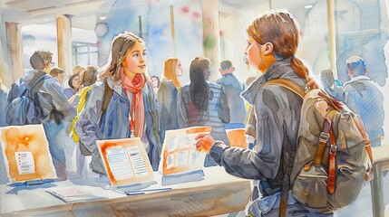 Anxious student talking to a college counselor about safety ratings.