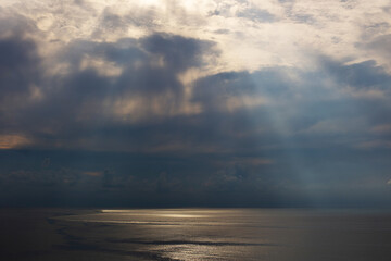 background of dramatic sky and sea