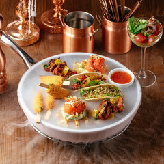 cocktail snacks. an aperitif for cocktails. cocktail bar menu