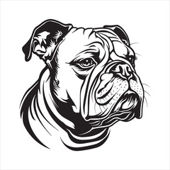Bulldog face silhouette vector  illustration line design
