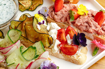 cocktail snacks. an aperitif for cocktails. cocktail bar menu