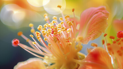 Morning Sunlight on Ultra Realistic Exotic Flower Pollen

