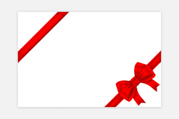 Gift card mockup with red ribbon