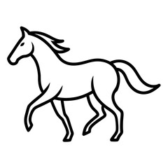 The running horse lineart illustration