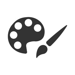 palette with brushes