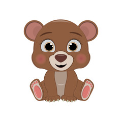One cute cartoon baby bear