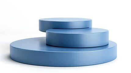 A collections of blue colour podiums circle isolated on white background