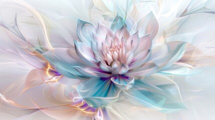 Obraz premium A beautiful abstract flower with soft blue and purple hues, showcasing fluid lines and intricate details.