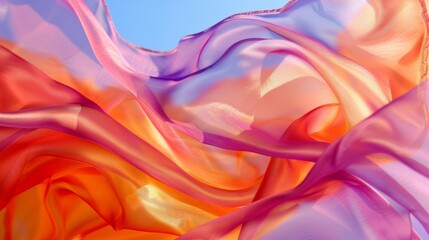 Obraz premium The playful movement of a silk scarf creates a whimsical display as it dances in the wind.