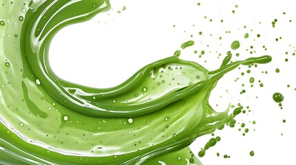 Green Liquid Splash. Refreshing and Vibrant Image for Drinks, Nature, and Wellness