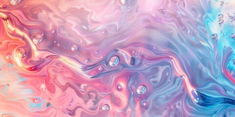 Fototapeta premium Vibrant abstract liquid texture with pastel colors and bubble effect, perfect for modern artistic backgrounds.