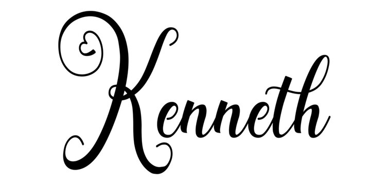 kenneth - colore nero - parola nome scritta con cuori - ideale per website, presentazioni, biglietti, banners, sweatshirt, stampe, cricut, silhouette, sublimazioni, etichette, adesivi
