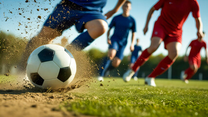 Fototapeta premium soccer player kicking ball