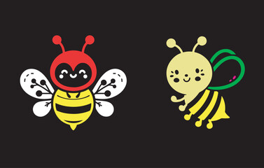 Cute Bee Vector Art Illustration