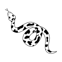 Vector isolated element, snake. Hand drawn doodle.