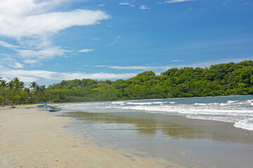 beautiful pacific coast sand beach in Samara in Costa Rica