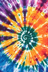 Create a high-quality image of a tie-dye background featuring bright, blended colors in a swirling pattern