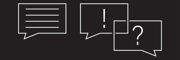 Question mark icon set. Bubble question icon, FAQ questions symbol on a white background.