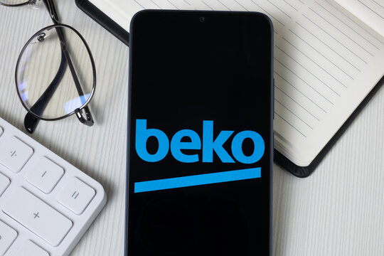 New York, USA - 21 June 2024: Beko Logo on Phone Screen, Company Icon